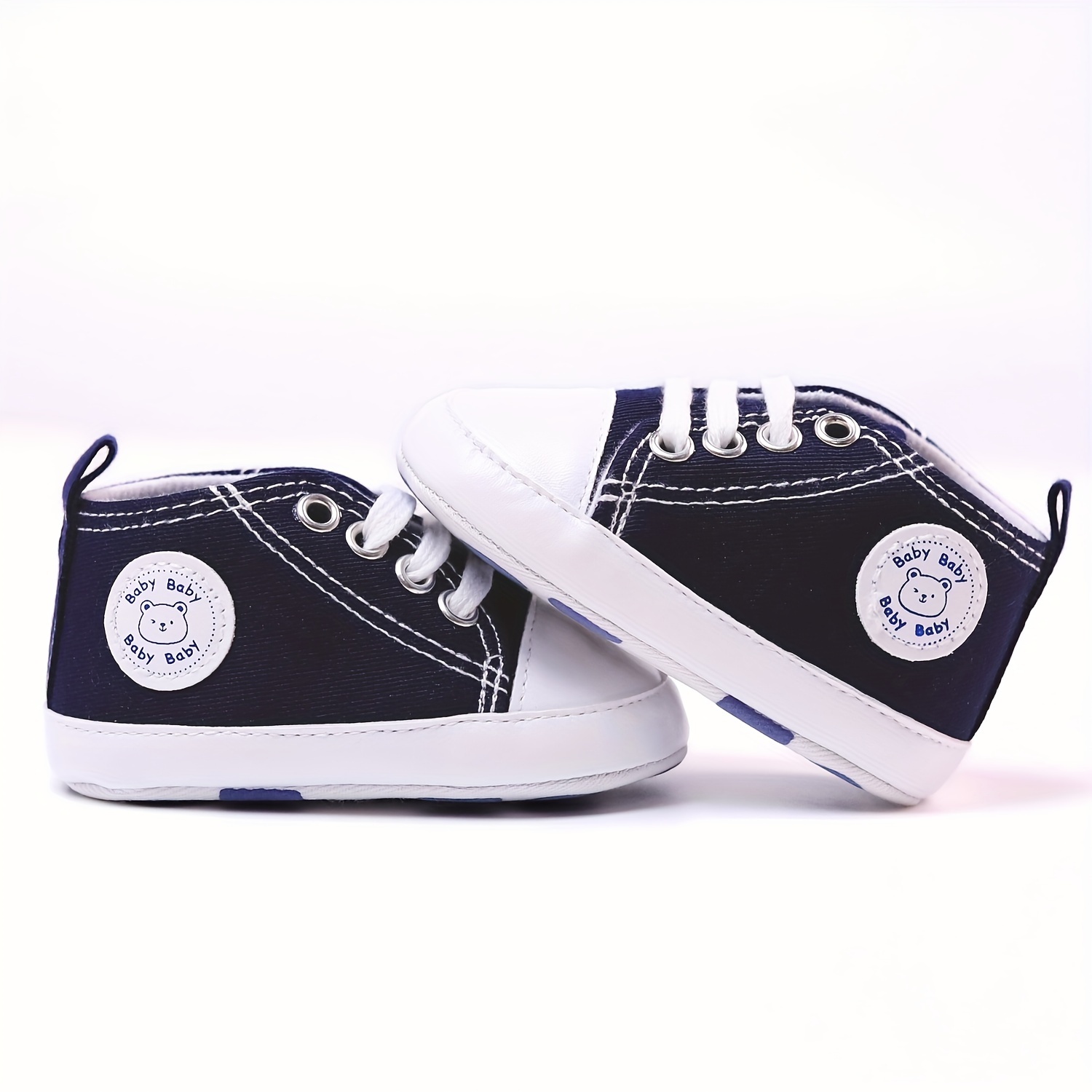 RABEISIR Baby ' Toddler Walking Shoes - Soft Canvas Sneakers with EVA Cushion, Adjustable Lace-Up Low-Top Design, 4-Color Options (White/Pink/Black/Red) for All-Season Casual & Party Wear, Party Toddler Sneakers | Classic Sneaker Design | EVA Cushioned Sole, Toddler Shoes, RABEISIR