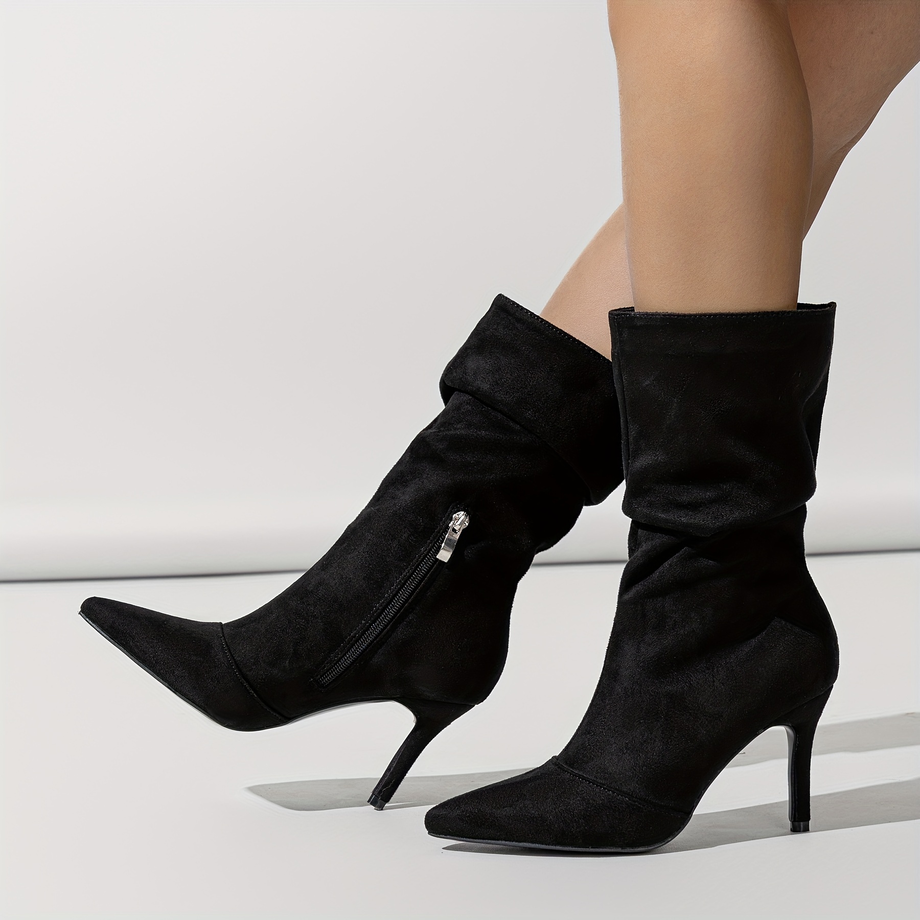 Tacón Alto Botines Mujer Amazon Tacon Botines Tipo Media Botas De