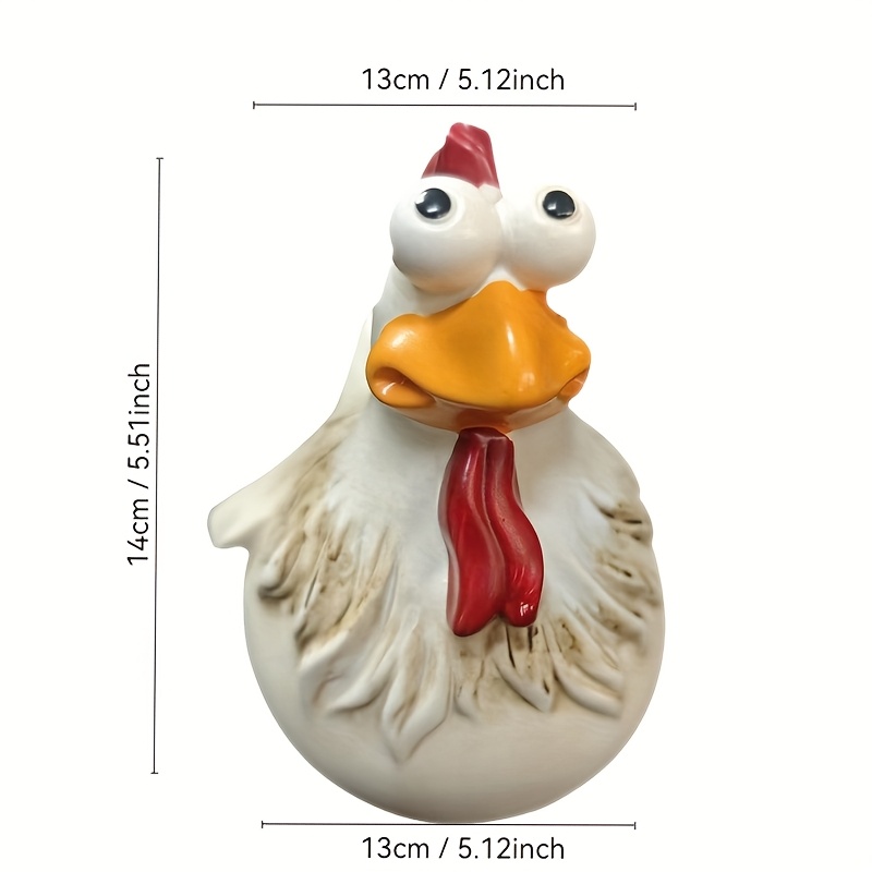Image of 1pc Quirky Fence Decor Prank Rooster, Yard Ornament, Outdoor Fence Lawn Decoration