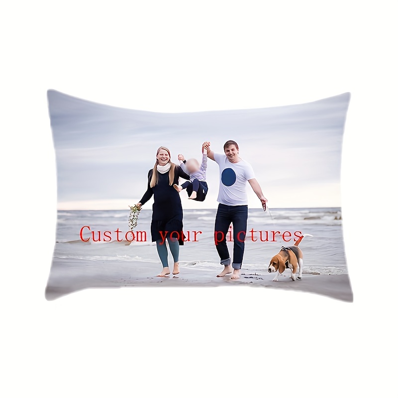 

Custom Photo Pillow - Personalized 12x20" Plush Cushion For Sofa, Bed, Or Car - Soft & Cozy Family Memory Decor Pillows For Couch