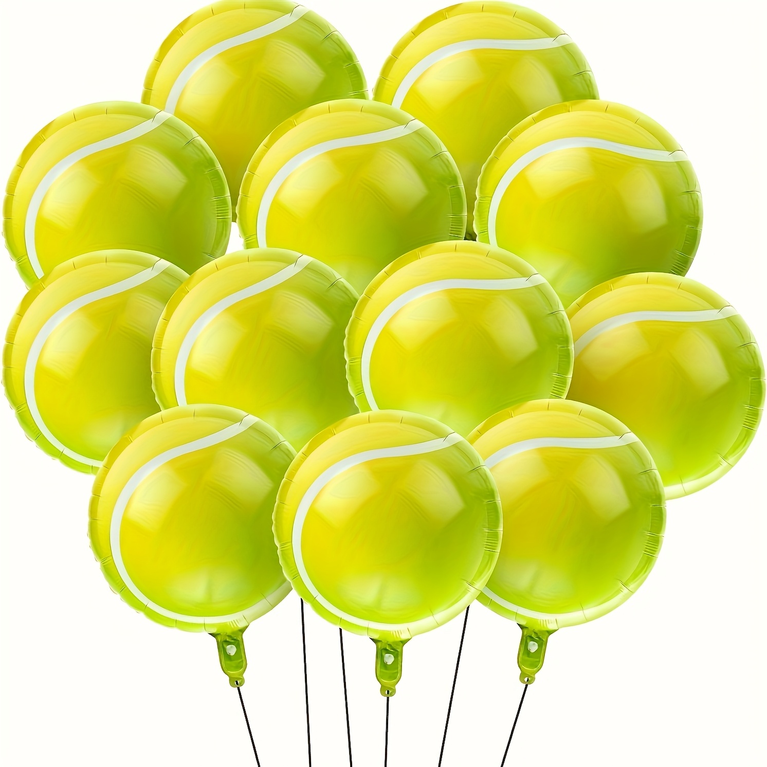 Image of 18 Tennis Aluminum Foil Balloons, Suitable For Sports Themed Party Decoration, Anniversary Decoration, Birthday Party Decoration, Fashionable Party Decoration