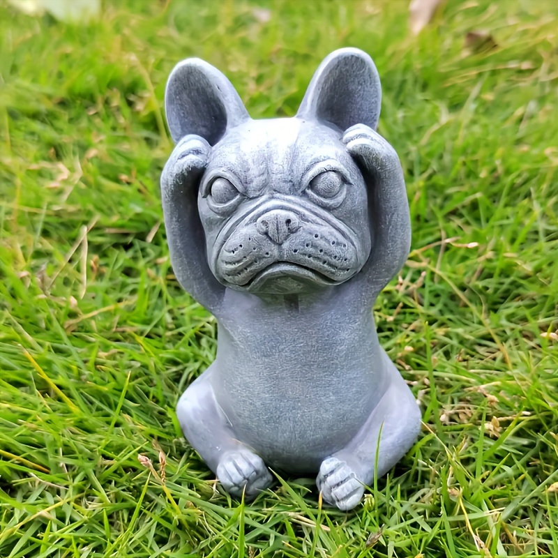 1 ve i̇lginç fransız bulldog heykeli çim bahçe ev - Temu Bulgaria