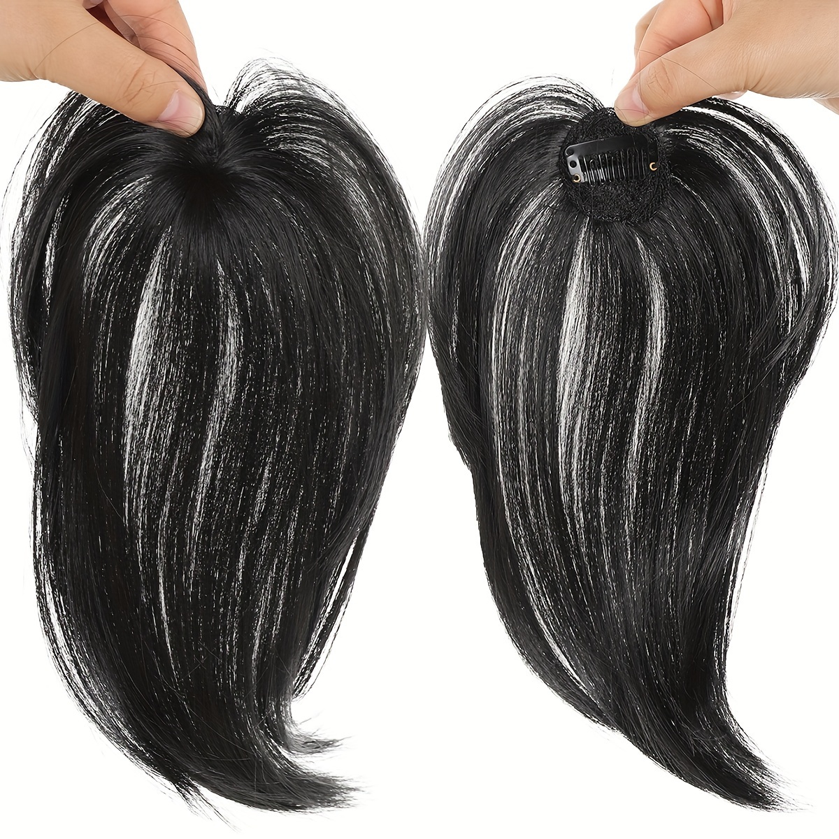 womens   clip in hair bangs synthetic fiber straight fringe hairpiece natural looking   volume lightweight suitable for all french bangs extension details 2