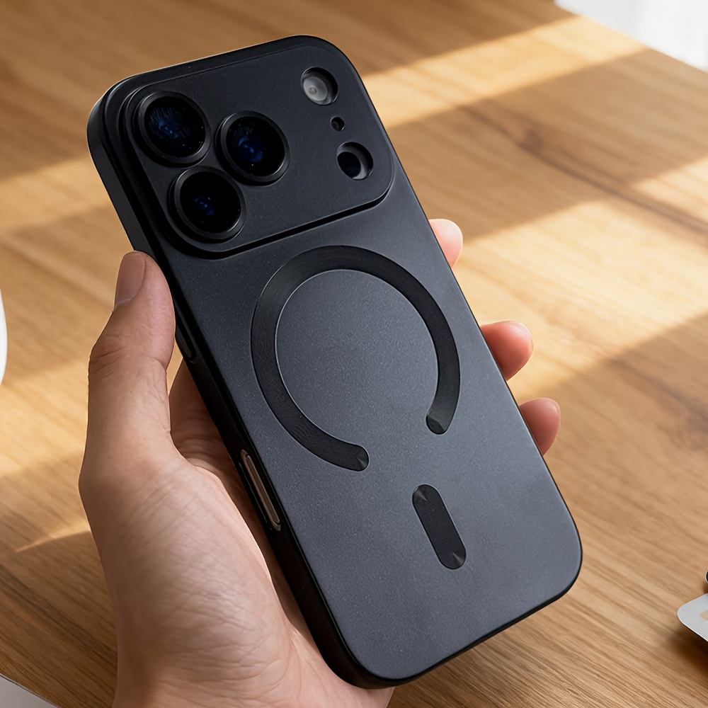 Image of Phone Case - Luxury Matte Magnetic Wireless Charging Phone Case Suitable For Iphone 17 Pro Max Air 16 15 14 13 12 11 Pro Camera Protection Shockproof Soft Cover