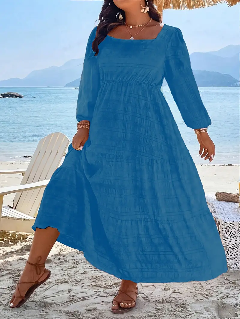 100 polyester dress stretchy Women's Tie Front Round Neck Long Sleeve Maxi Dress in 100% Polyester Fabric with Slight Stretch and Sheer Detail