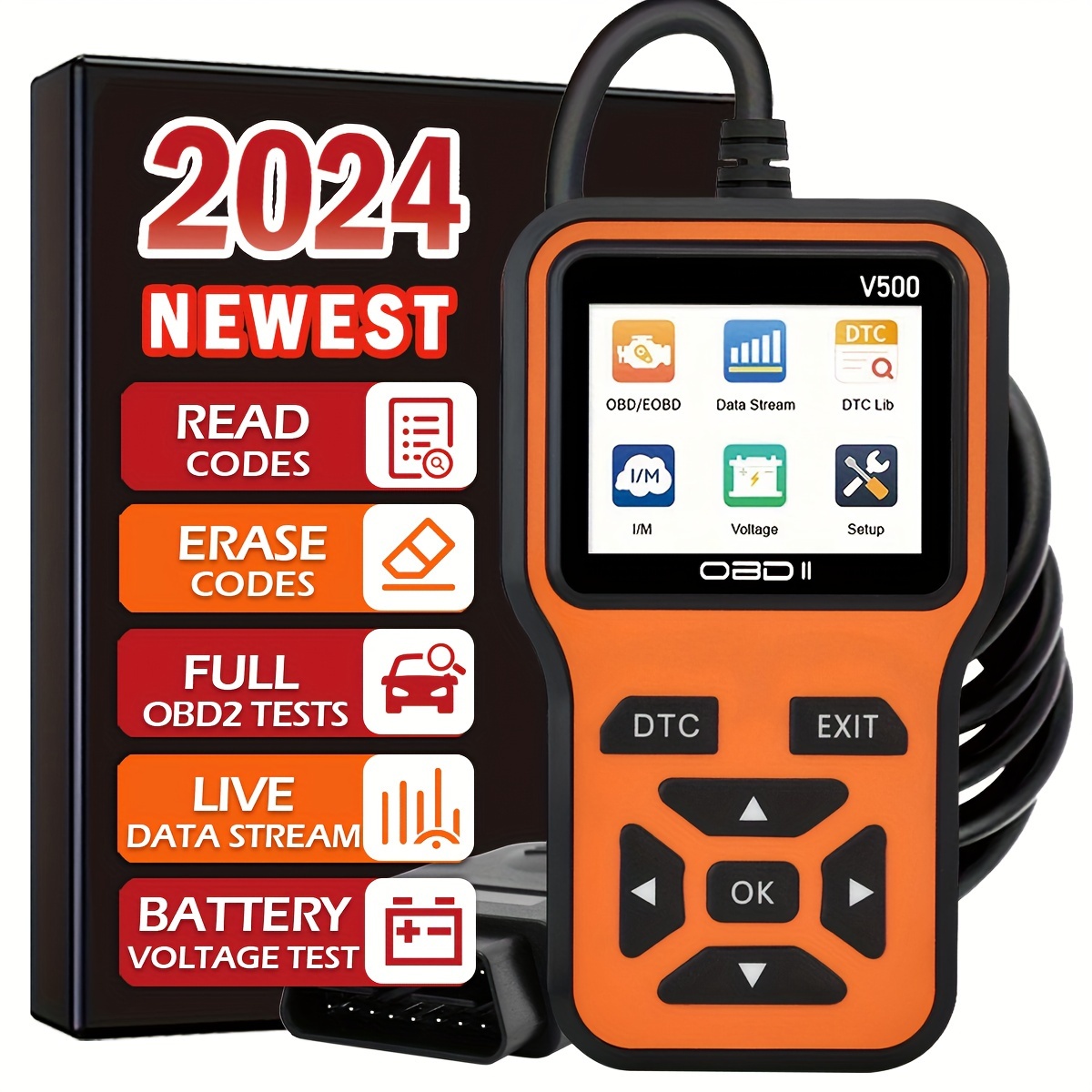 

2024 Obd2 Tool - Engine Reader, , & - Usb , All Obdii/eobd Vehicles