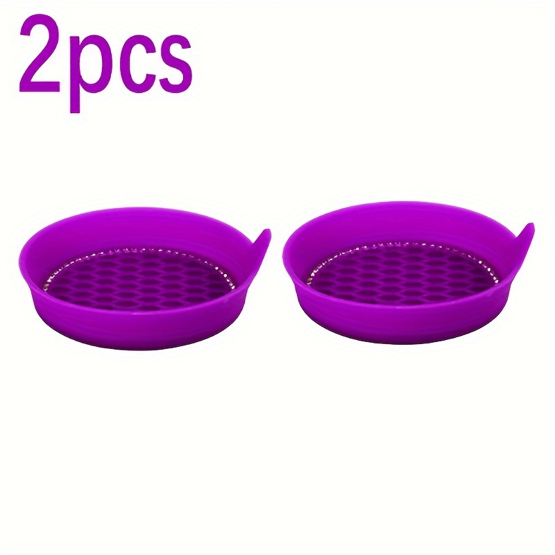 TEMU 2pcs Silicone Car Cup Coasters With Non-slip Rhinestone Design, Universal Vehicle Cup Holder Interior Accessories