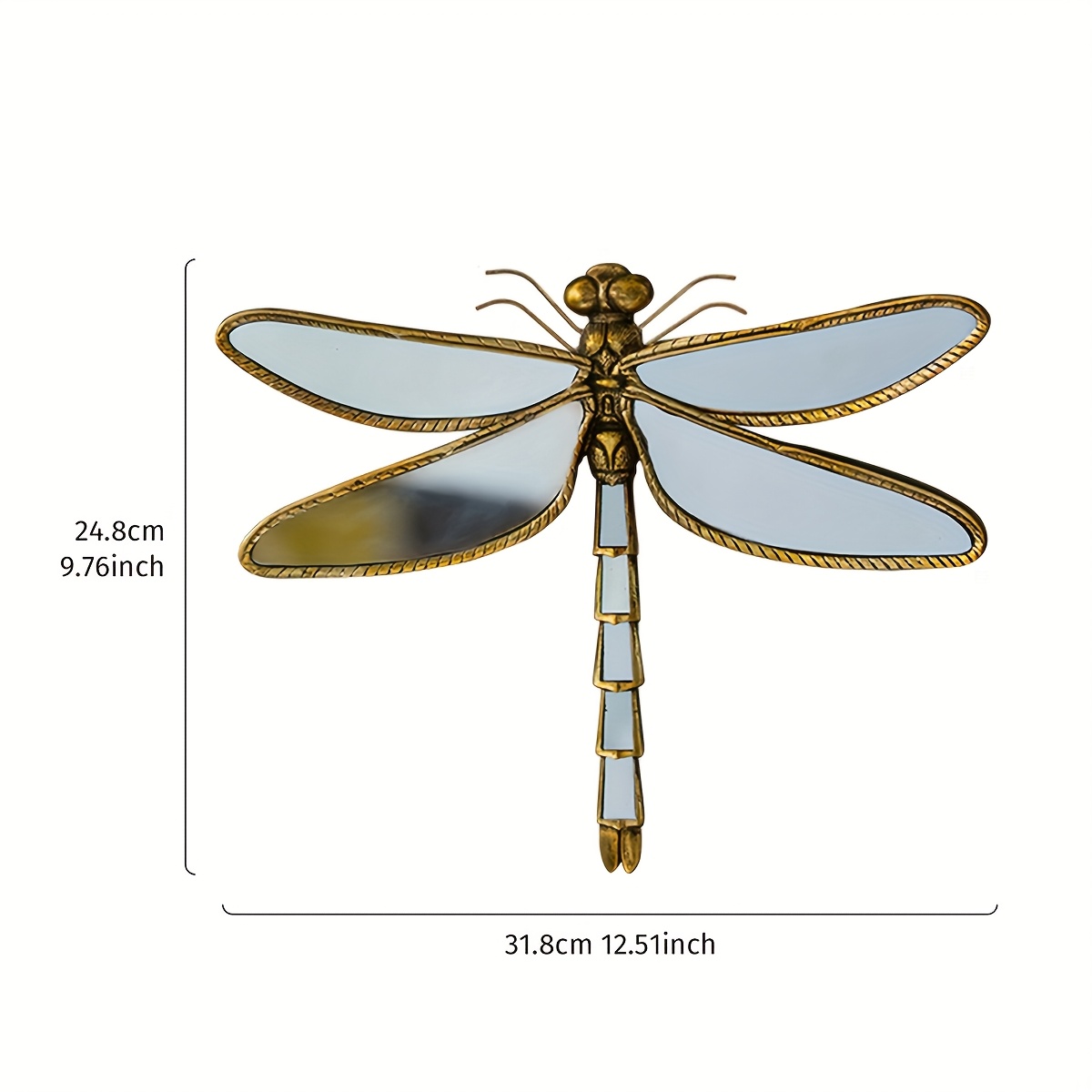 Image of 1pc, Light Luxury Vintage Distressed Resin Dragonfly Pendant - Christmas Ball Ornaments, Room Background Wall Decoration, Home Decor Craft