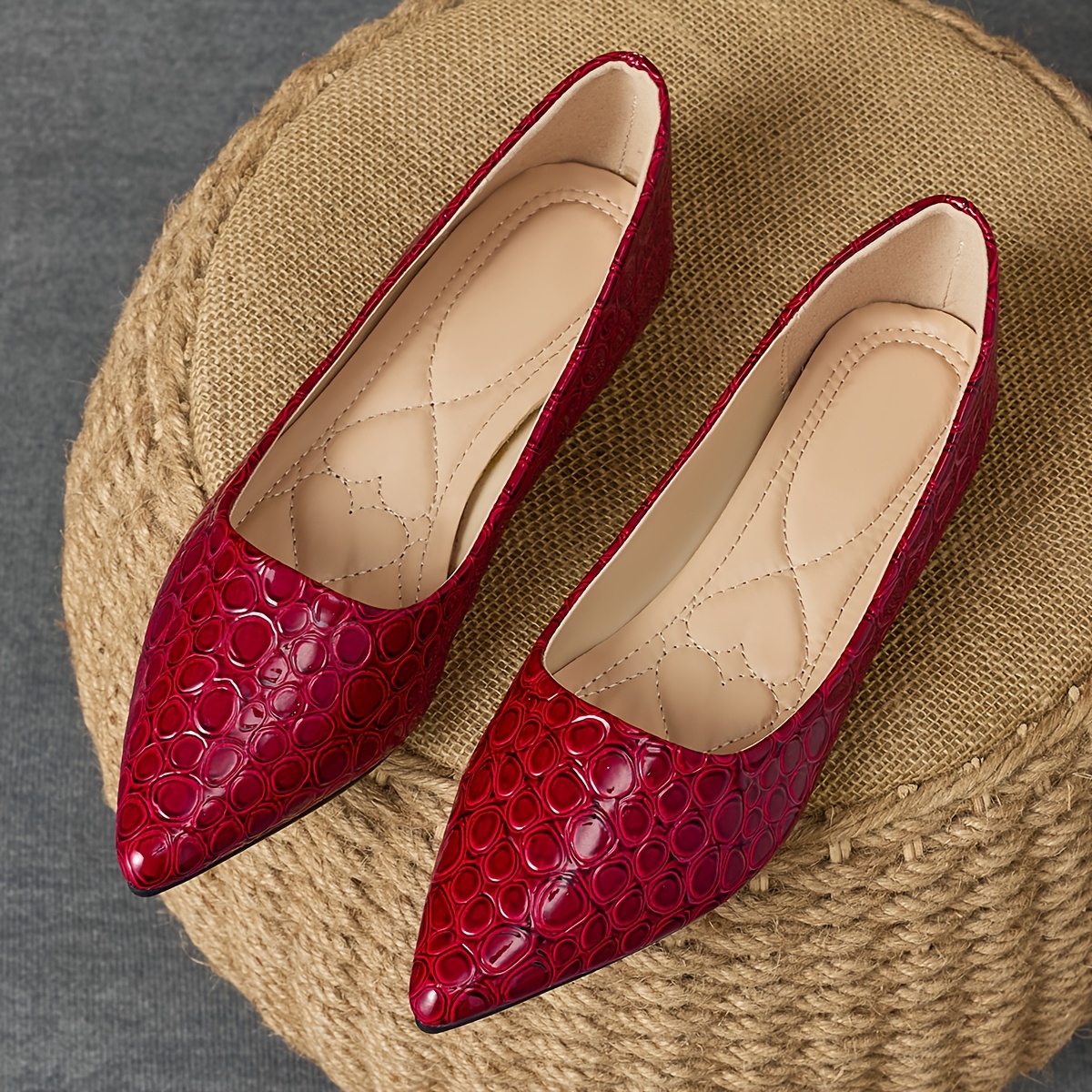 Zapatos Elsalvador Zapatos Vintage Rojos Zapatillas Punta Mujer