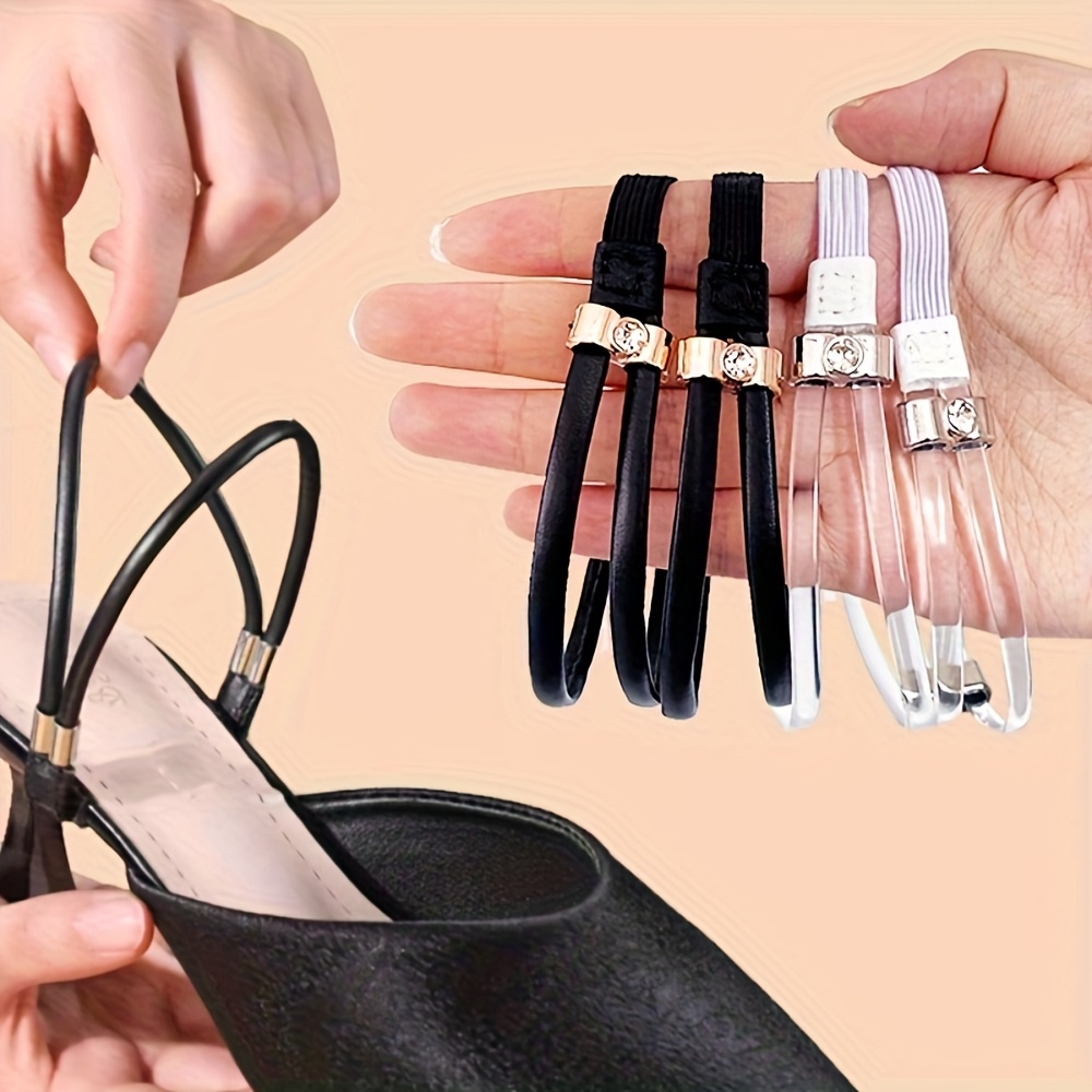TEMU 2 Paires de Supports de Talon avec Lacets Réglables et Boucle Élastique pour Talons Hauts. Ajustez la Fermeté pour un Ajustement Confortable et