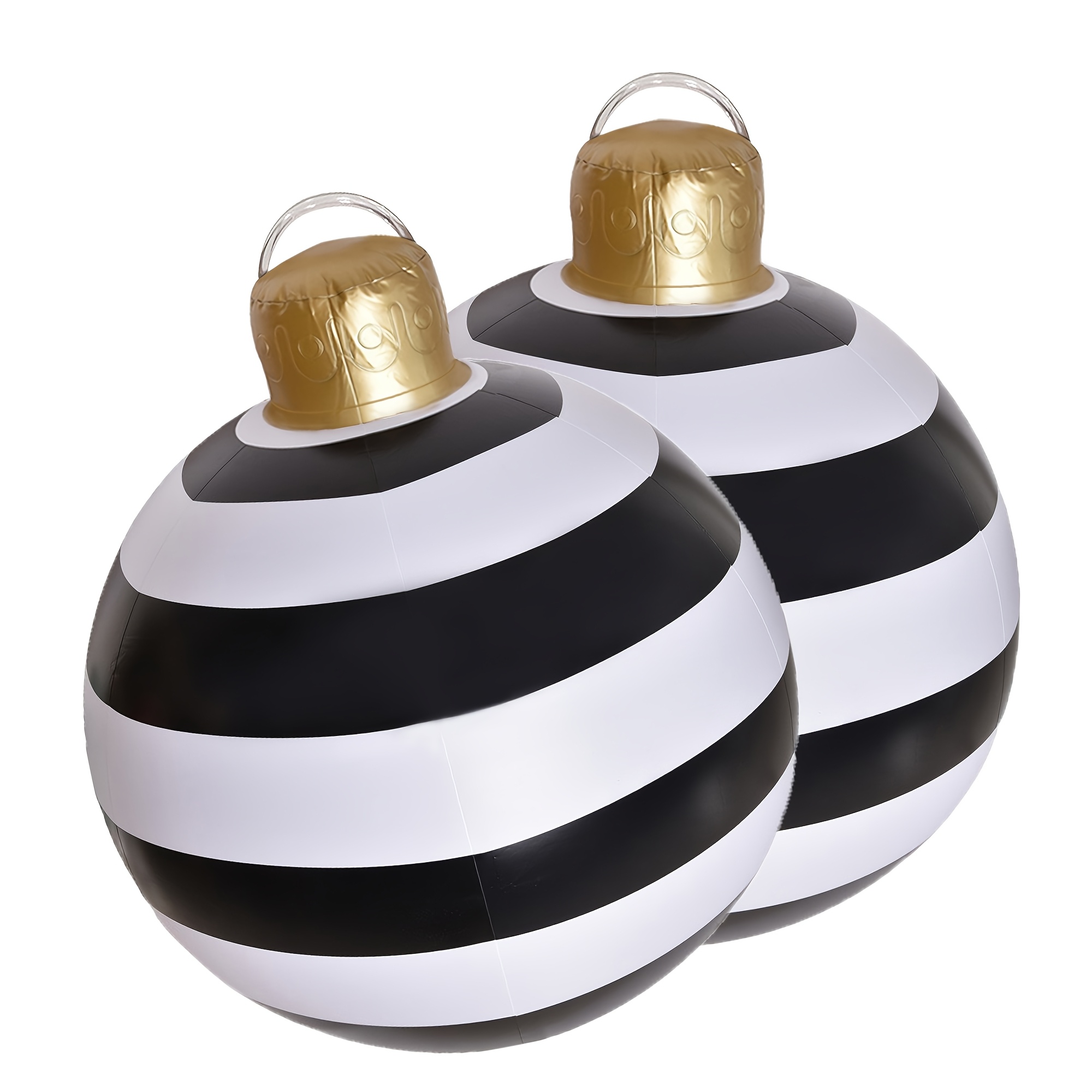 Image of Black And White Striped Festive Decoration Balloon, Christmas Striped Balloon For Events And Parties, Halloween, Christmas Supplies 1/2pcs