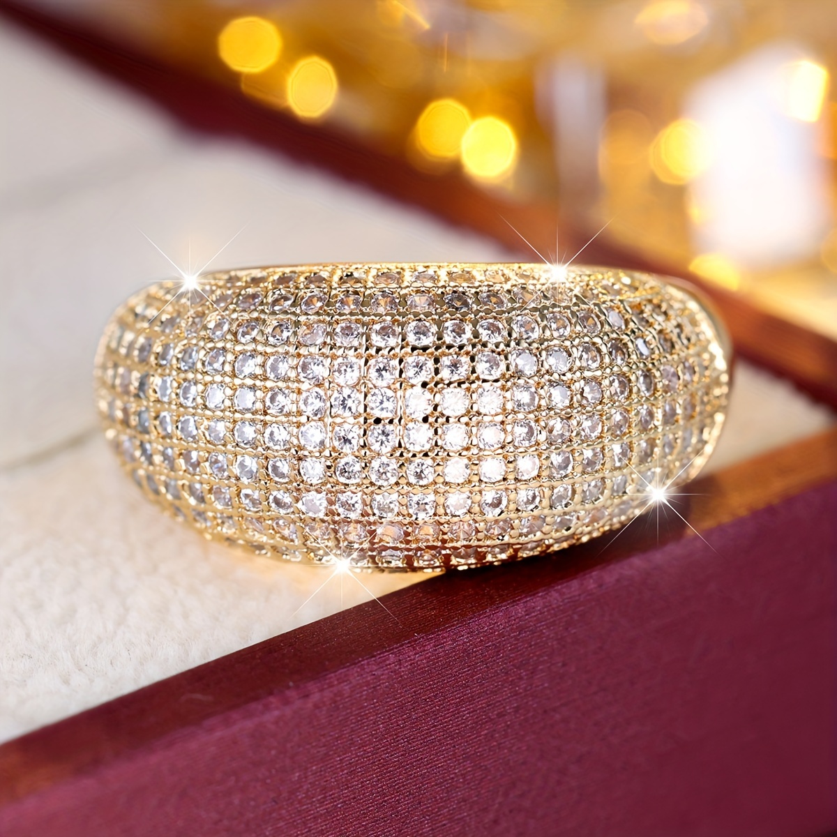 1 Luxurious And Stylish Zirconia Ring For Women, Versatile, Suitable For Parties And Festivals, Index Finger Ring