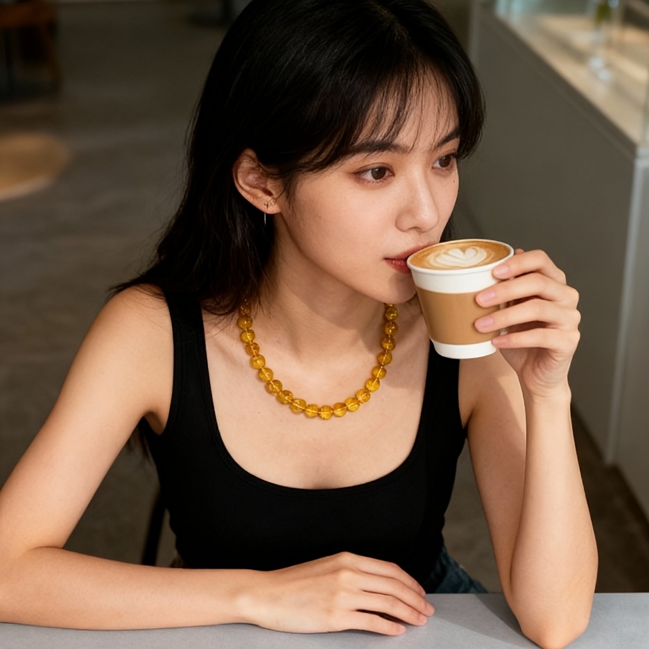 Women's Premium Yellow Crystal Necklace, Wealth & Confidence Boosting