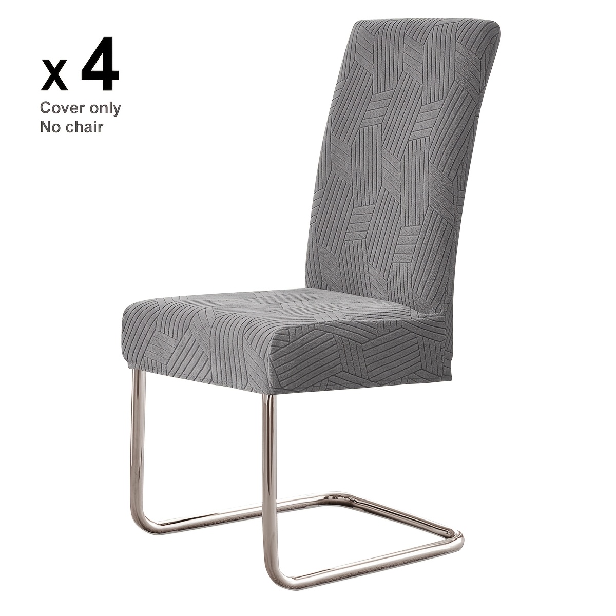 4/6pcs Modern Elastic Chair Covers Compatible For Dining Chairs With Soft Fabric, Fit & Leg - Machine Washable Stretchable Cover (4/6pcs Pack)