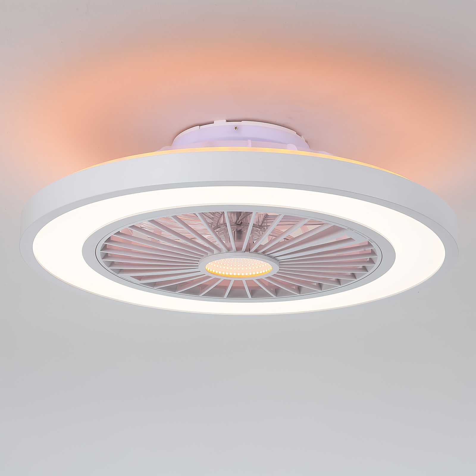 Moli LED Ceiling Fan, Modern Ceiling Light With Plastic Fan In White, With Remote Control, Dimmable, With Timer And Night Light, 1 X 40 Watt, 2200