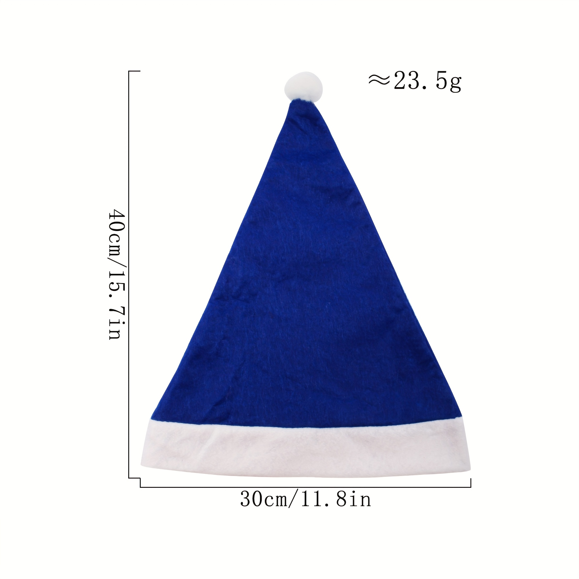 TEMU Blue And White Christmas Party Hats Diy Christmas Decorations Plush Santa Hats, Christmas Party Decorations, Party Gifts, Santa Party Hats, 3pcs