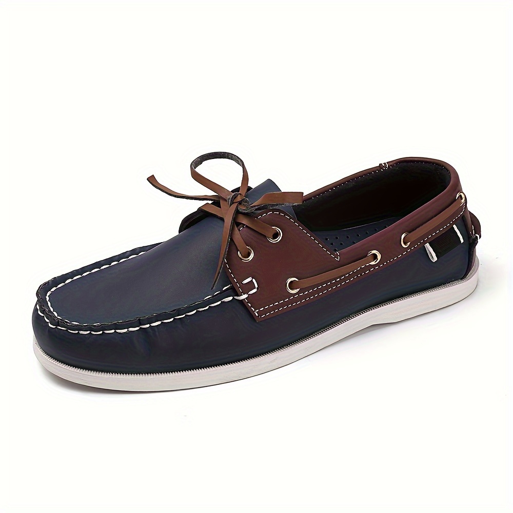 plus size mens boat loafers with pu leather   wear resistant slip on shoes for outdoor walking spring and summer details 43