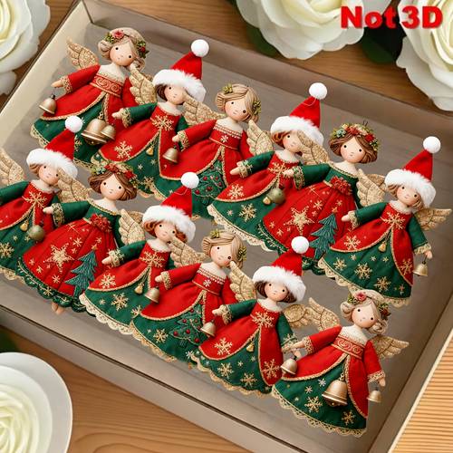 10 adet noel melek süsleri, noel ağacı süslemeleri, duvara monte tatil dekoru, ev i̇çin uygun, noel i̇çin en i̇ , şükran günü i̇çin mükemmel, noel dekoru, dış mekan noel süslemeleri, noel hediyeleri