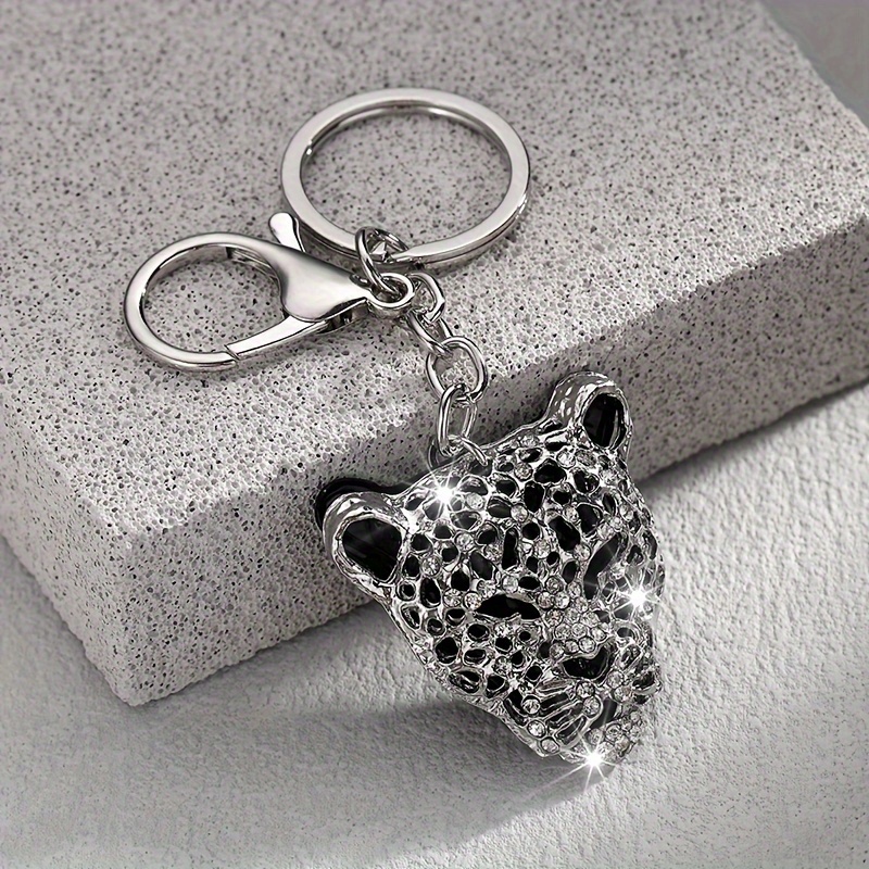 TEMU A Fashionable European And American Alloy Hollow Double Additions Two-color Domineering Leopard Head Inlaid With Rhinestones Personalized Men's