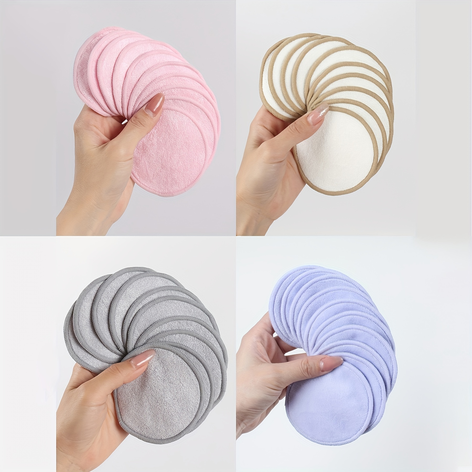 

Reusable Makeup Remover Pads 5/10/20pcs - Washable, Dual-sided Cleansing Cloths For Types, Fragrance-free