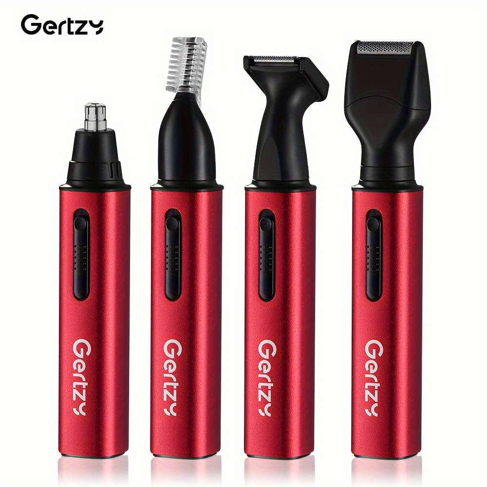 Image of Gertzy 4-in-1 Electric Trimmer & Grooming Kit Suitable For , Usb Rechargeable Nose Hair Trimmer With Beard, Eyebrow, Sideburns & Ear Trimmer, Usb- For, Travel, Ear And Facial Hair Care Device