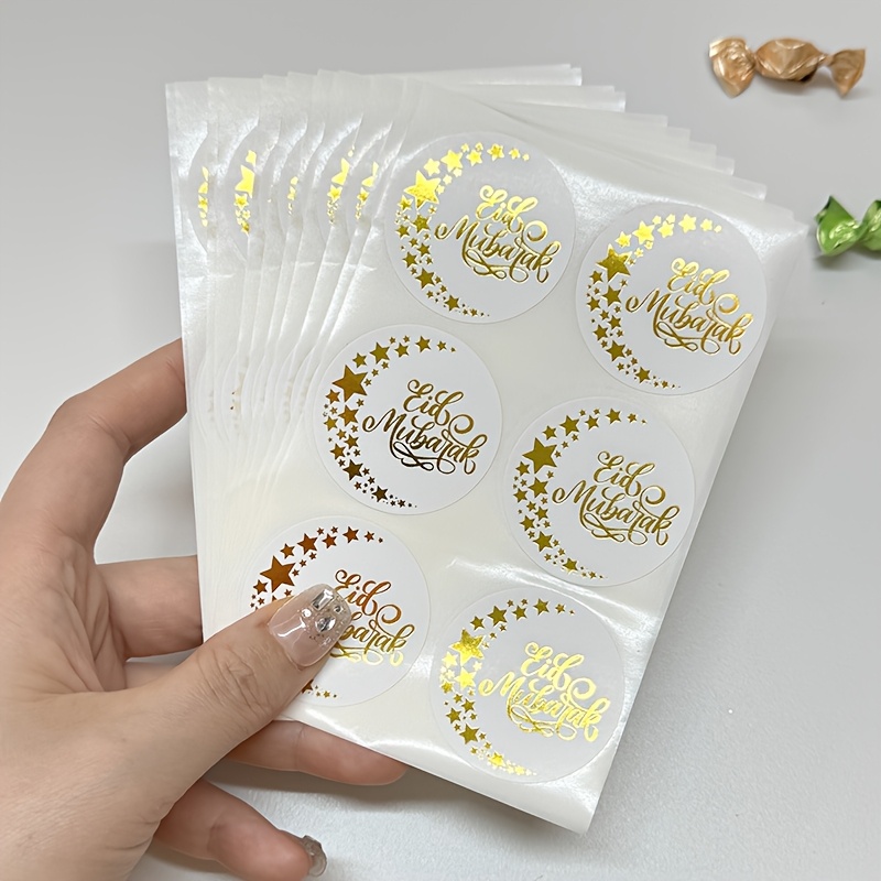 

Eid Stickers, 100pcs - Sparkling Ramadan Labels For Gifts & Decorations, Self-adhesive, Round Shape