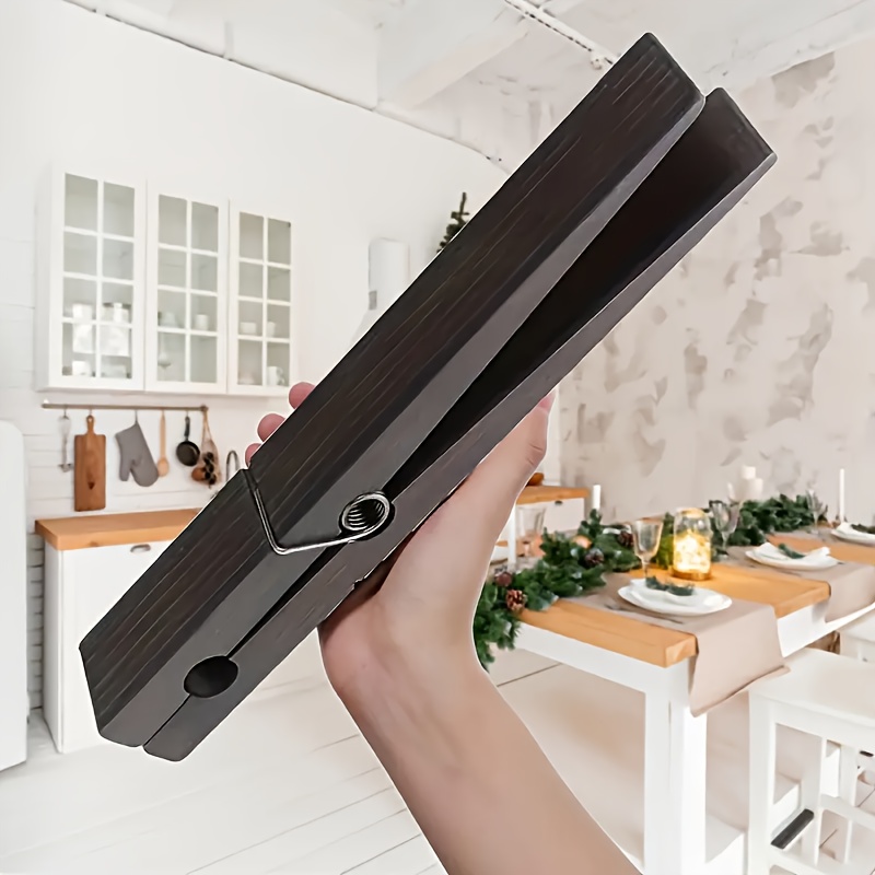 Image of Large Wooden Clip Towel Rack For Bathroom, Wall Mounted Towel Rack For Decoration, Wall Mounted Towel Shower Cap Hook, Halloween And Christmas Decoration