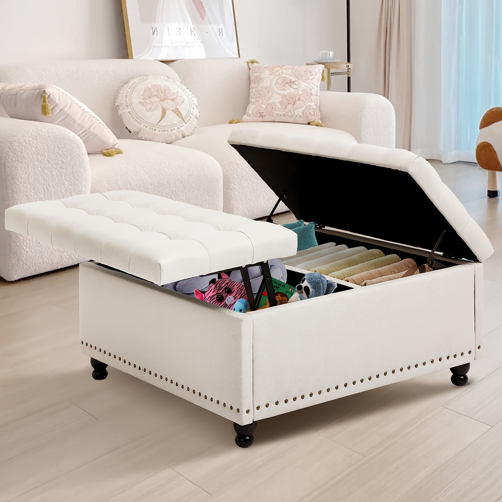 extra large ottoman storage large square storage ottoman Temu