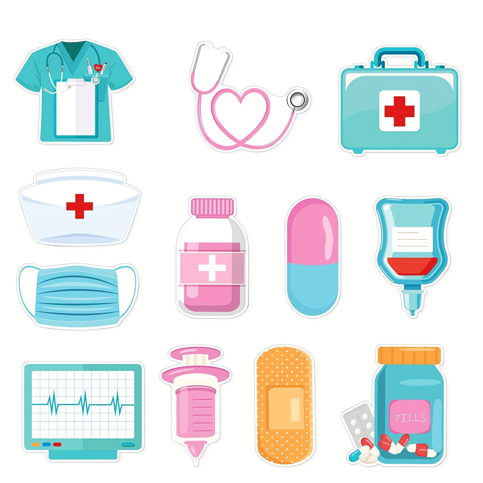 

12 Pack Fun Nurse-themed Sticky Notes Set - Self-adhesive Memo Pads For Nursing School Essentials, Hospital Assistants Accessories, Nurse And Doctor Supplies - Ideal Gifts For Nurses.