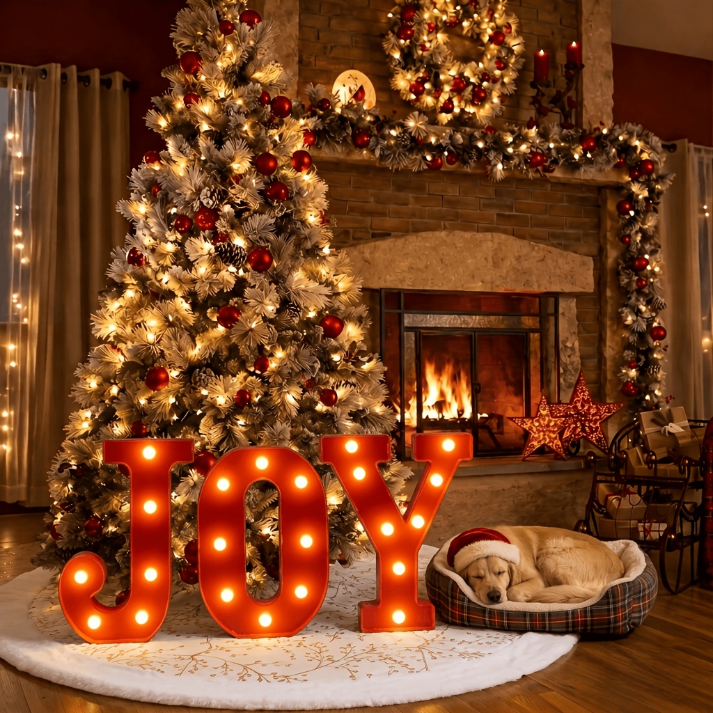 TEMU 3pcs Letters Led Neon Sign, 8.5 Inch -powered Light Up Letters, Festive Ambient Wall Decor For Fireplace, Bedroom, Bar & Holiday Party