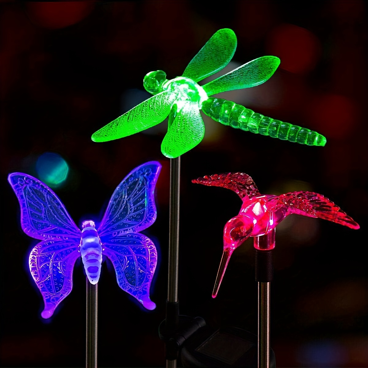 Dragonfly Solar Garden Projection Light Solar Dragonfly Lantern - Outdoor  Garden Projection Light With Hollow Design Design Lanterns, image size:1200x1200