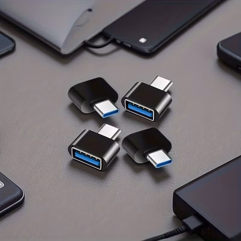 usb c to usb adapter 4 pack 2 packusb female to type c male otg adapter usb c adapter compatible with samsung galaxy type phone laptop tablet etc black 3