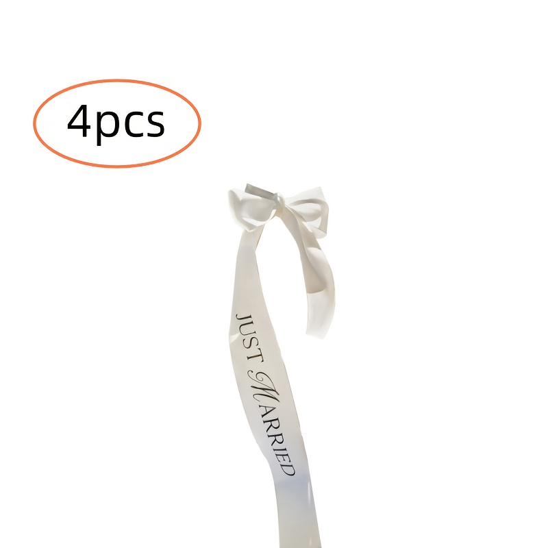 Image of 4pcs Wine Glass Decorative Ribbon, Wedding Party Wine Glass Decorative Ribbon, Wedding Atmosphere Decoration, Suitable For Wedding Parties, Christmas, Halloween, Holiday Decoration
