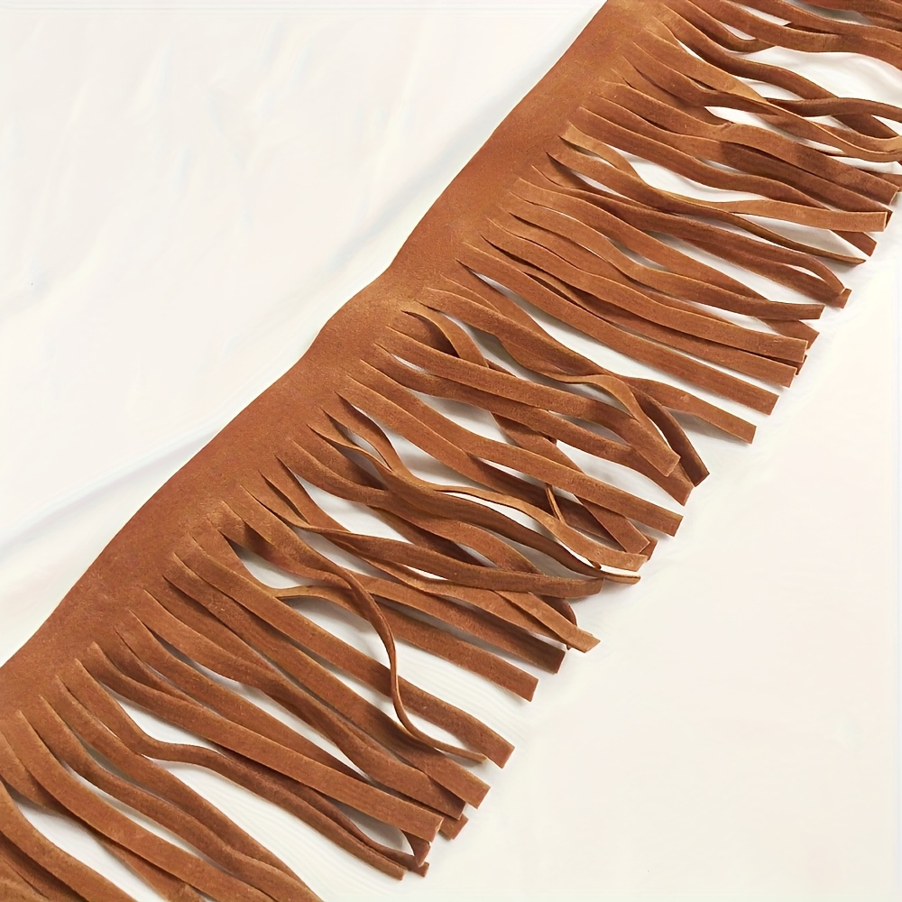 Brown Double-sided Plush Tassel Fabric Measuring 1 Yard Long And 10 Cm Wide, Suitable For Clothing, Hats, And Craft Decorations