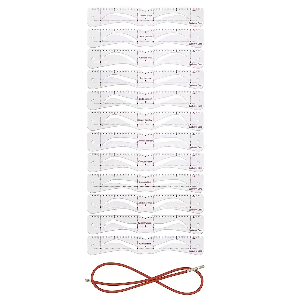 Eyebrow Stencil, 12pcs Eyebrow Shaper Kit, Reusable Eyebrow Template With Strap, 3 Minutes Makeup Tools Equipped With Elastic Fixing Belt, Eyebrow Tools