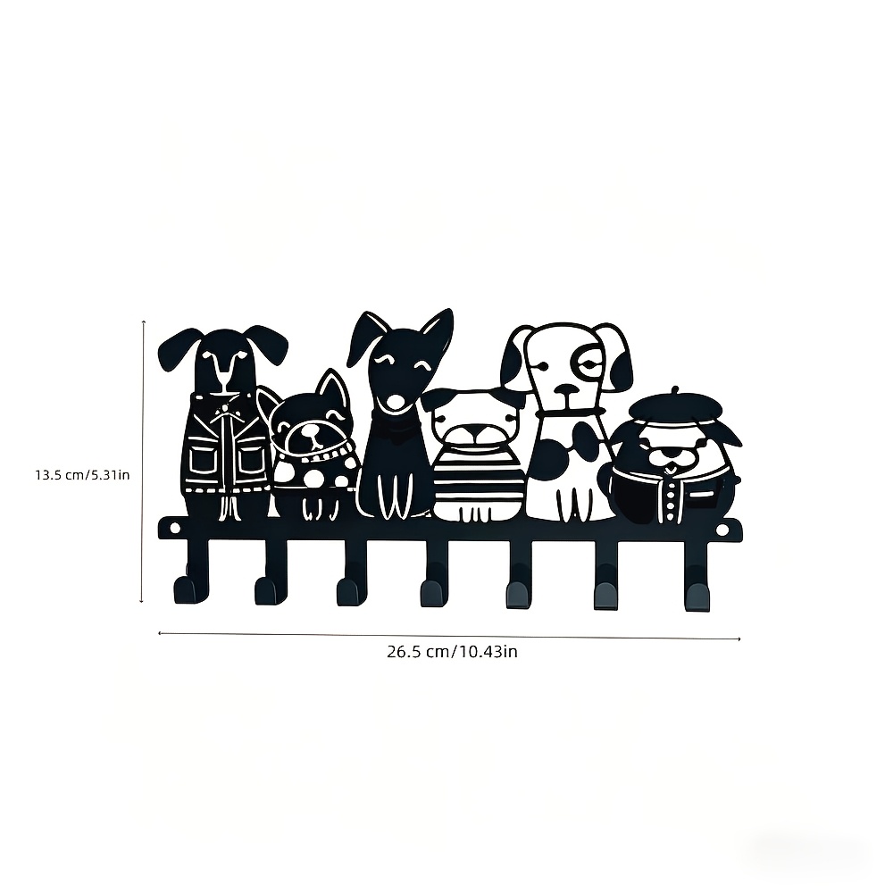 TEMU A Whimsical And Cute Puppy-themed Wall-mounted Storage Rack, Featuring Sturdy And Durable Multi-functional Hooks. Infuse With Feeling Of Pet