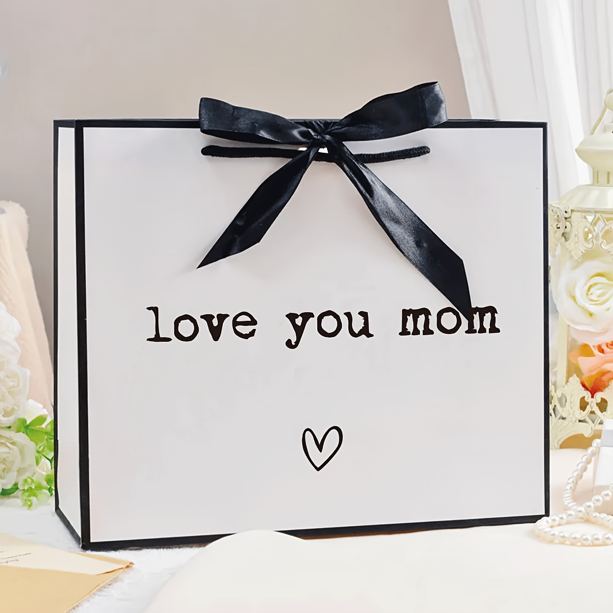 E-shop Mutter Geschenktüte, Geschenkpapptasche, Einzigartige Einkaufstasche als Geschenk für Muttertag, Leichte und faltbare Einkaufstasche, Beste