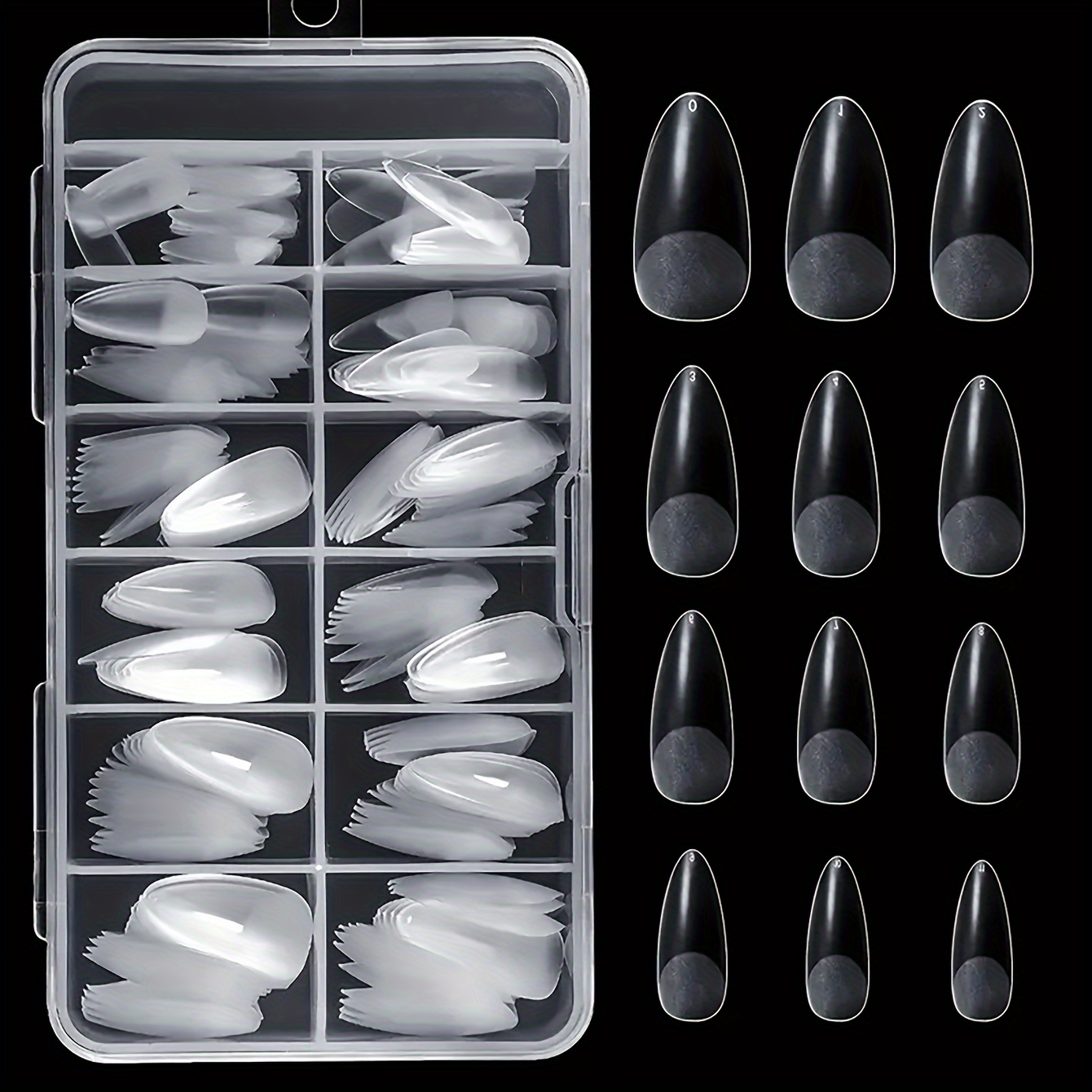 E-shop 240 matte Mandelformige Nägel in einer Box