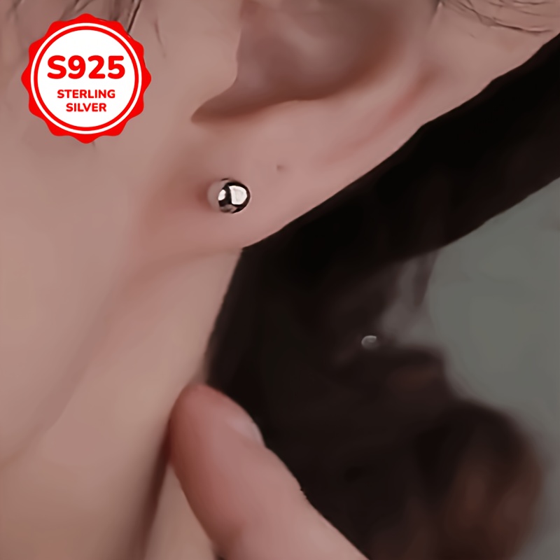 Women's 925 Sterling Silver Stud Earrings, Hypoallergenic Gift