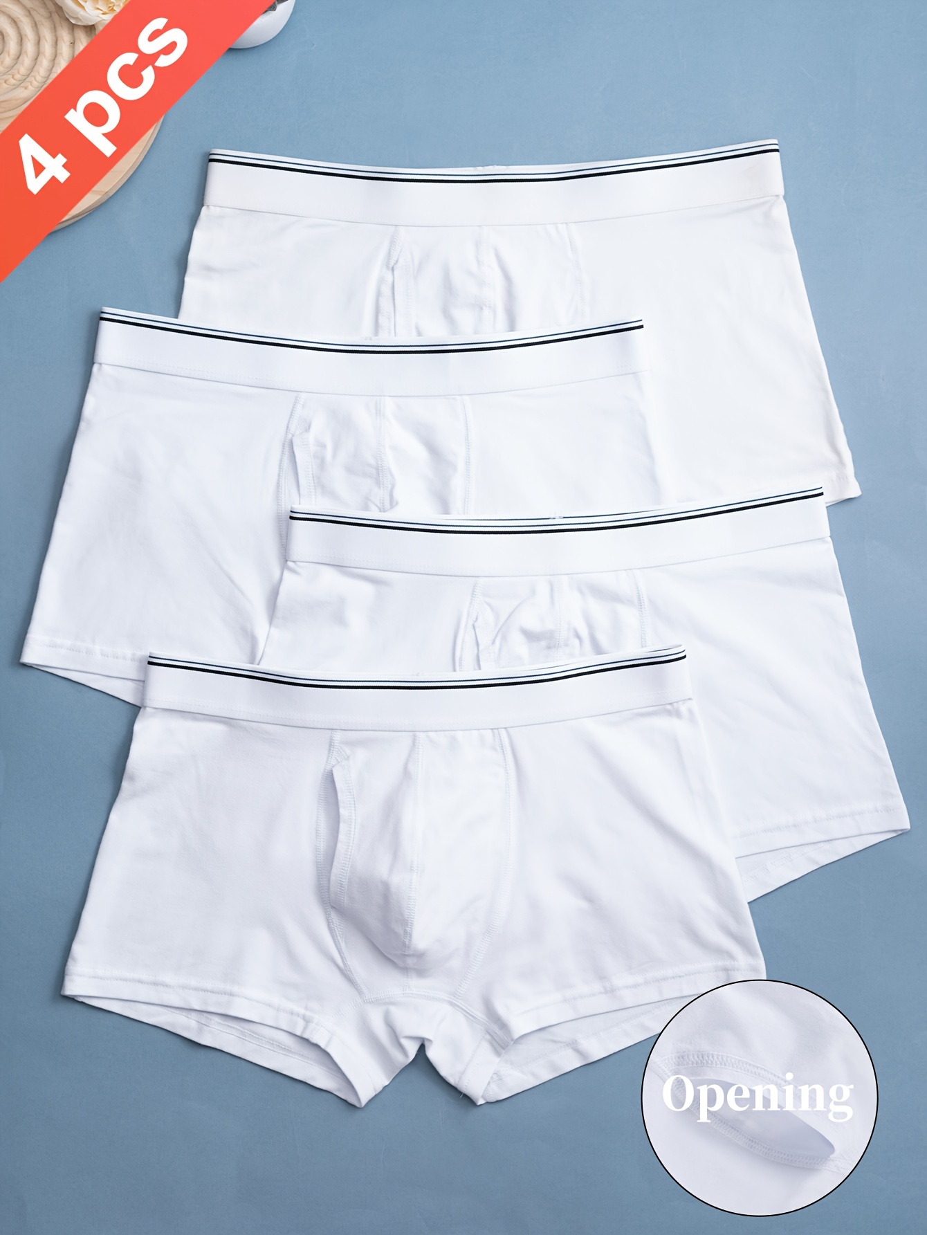 Calzoncillos Bóxer para Hombre (4 unidades) Ropa Interior y  Transpirable con Diseño Frontal Abierto Antideslizante, Uso y Forma