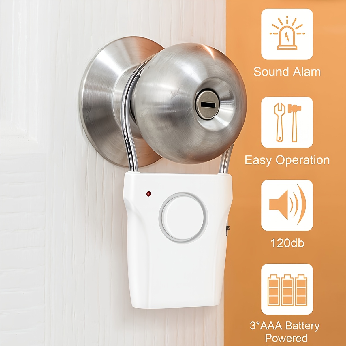 alarm a very loud siren that     up to 680 feet away hangs from a backpack or bicycle handlebar and   to   the alarm   business travel Product details 0