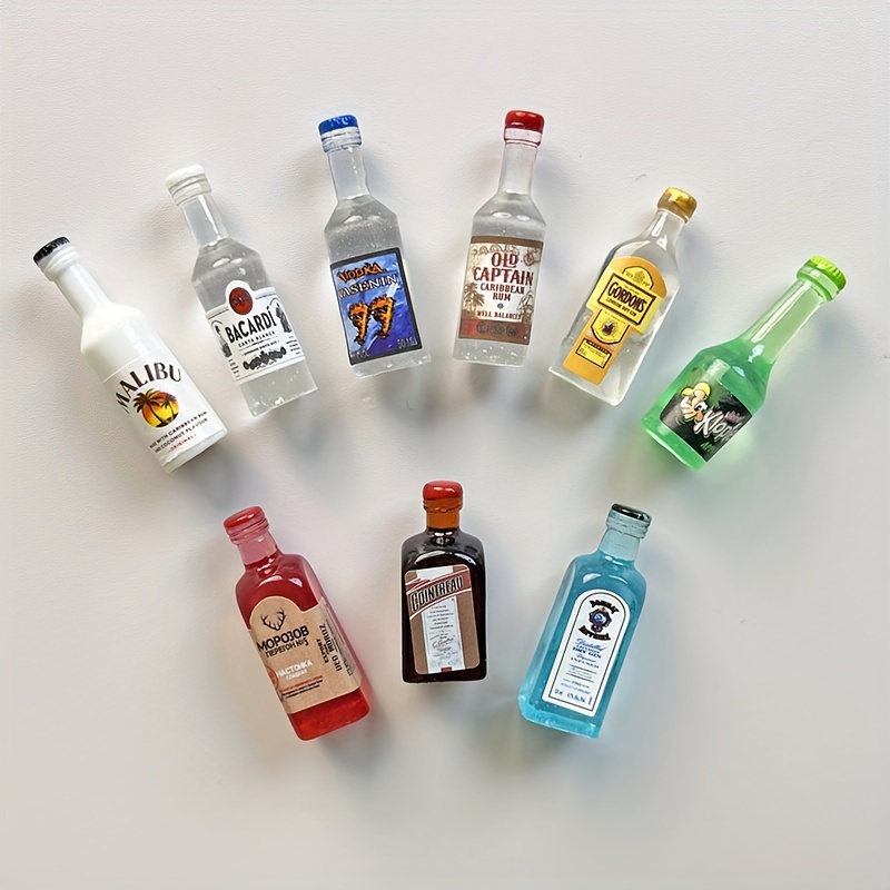 Lot De 24 Mini Bouteilles De Vin En Résine Pour Maison De Poupée - Décoration Miniature De Boissons (assortiment Aléatoire)