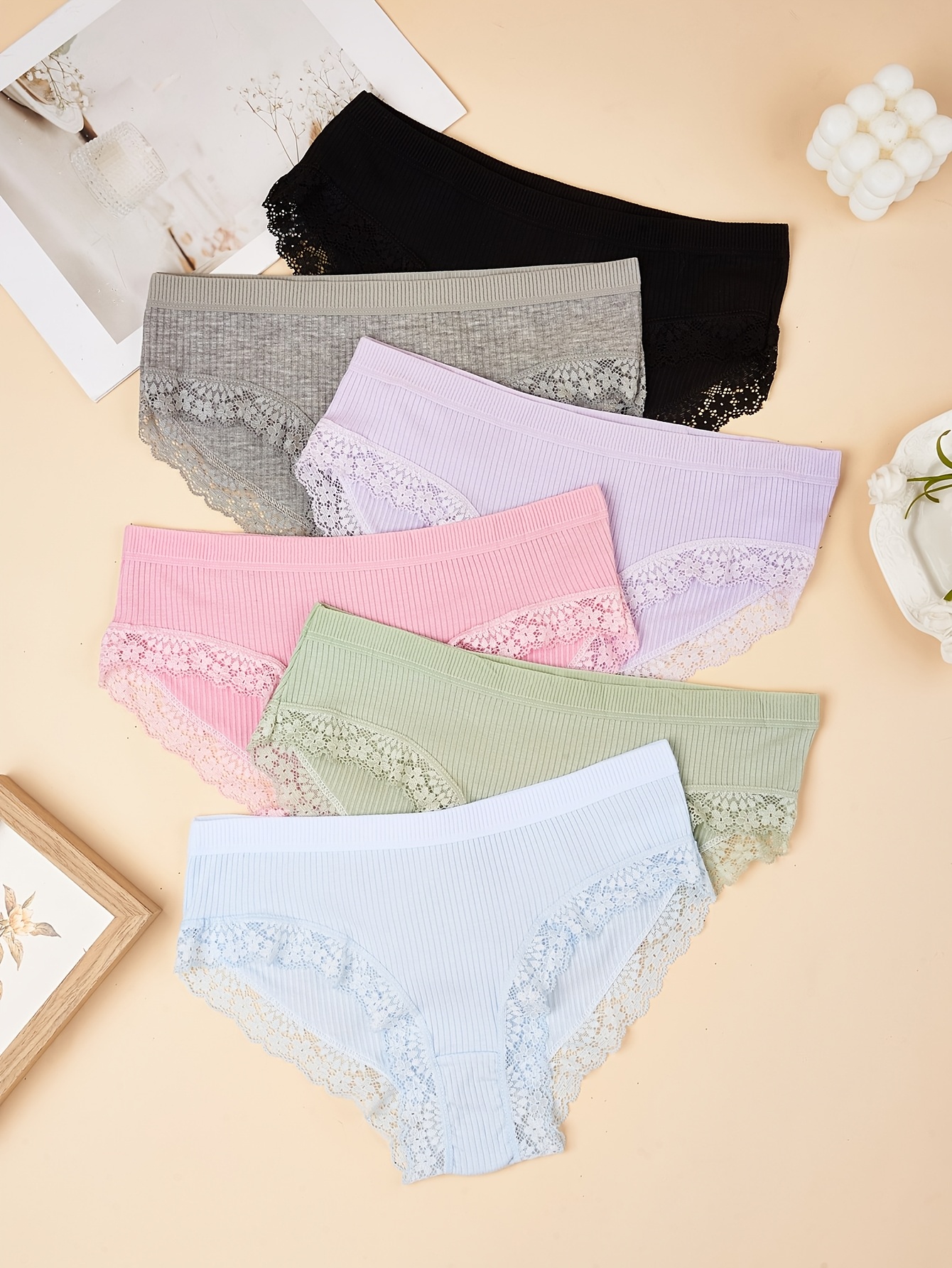 6 pc girls panties spring summer new lace comfortable - Temu Germany