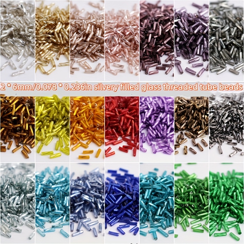 Silvery-filled Glass Twisted Tube Beads, 288pcs for DIY Jewelry Making