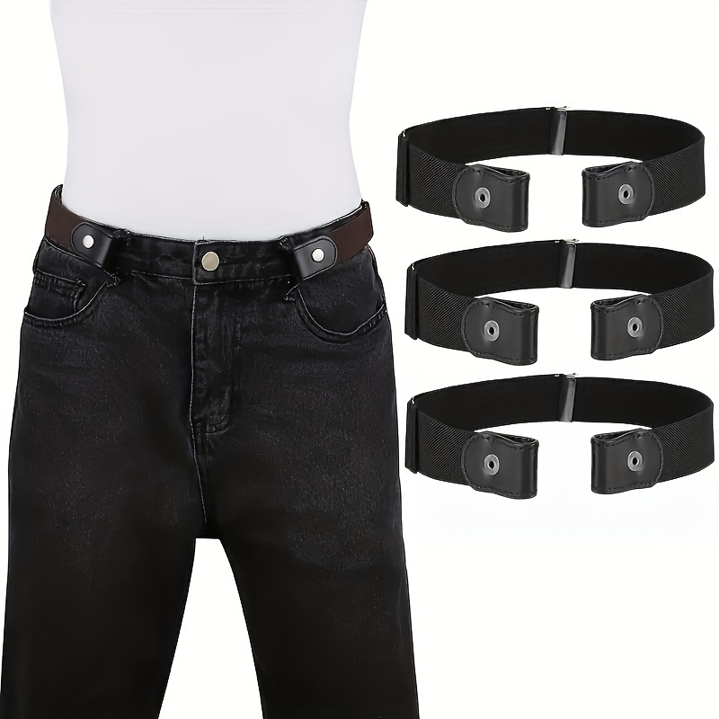 

3 Pcs No Trace Invisible Elastic Belt Unisex Comfortable Waistband Jeans Pants Decorative Stretch Belt