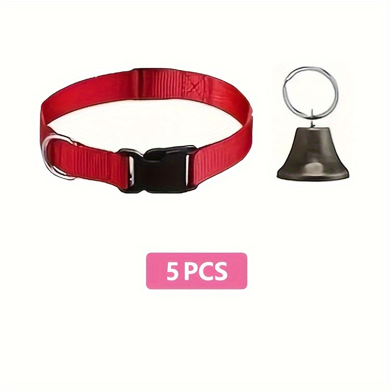 E-shop 5-tlg. Ziegen-, - Pferdegeschirr mit Schellen, Kupferschellen für Kühe, Pferde, Schafe zur Hütehaltung verstellbares Nylon-Halsband-Set, laute
