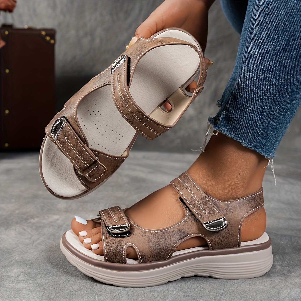 womens sandal arch support lightweight model wide fit slip resistant work casual shoes for long time   Product details 6
