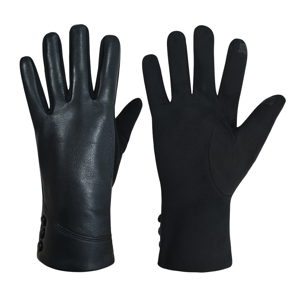 new winter leather gloves women touchscreen wool - Temu Georgia