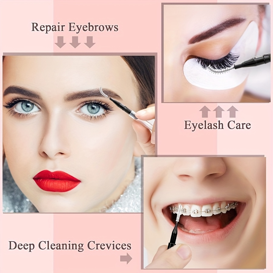 5/20pcs Micro Eyebrow Brush with Cap for Brow Lamination