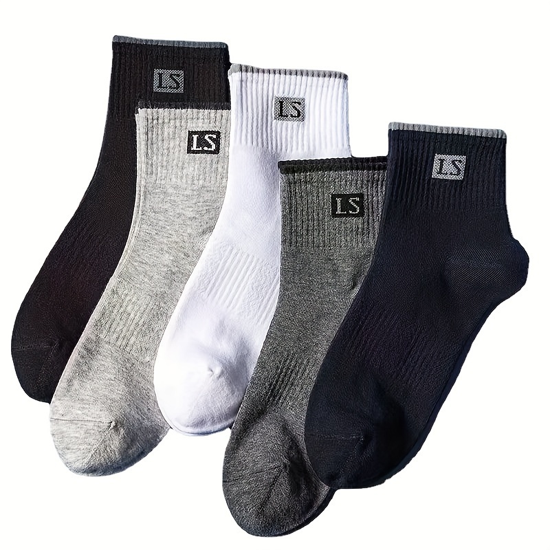 

6 Pairs Of Men's Cotton Blend Crew Socks, Anti Odor & Sweat Absorption Comfy & Breathable Socks, For Outdoor Wearing All Seasons Wearing